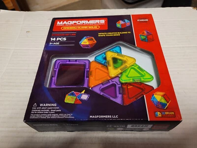 MAGFORMERS Solids Clear Rainbow 14 Piece Set Playset NEW SEALED - Image 1 of 2