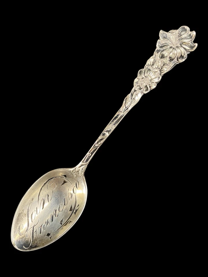 Antigua cuchara de recuerdo Watson Sterling San Francisco patrón Columbine 3,5" Foto 1 de 4