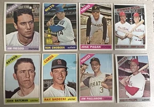 1966 TOPPS BASEBALL 20 CARD LOT FREGOSI SWOBODA PAGAN G-VG-EX - Picture 1 of 3