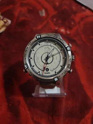 Timex Mens T2N721 Intelligence Quartz Tide Temp Compass Wristwatch Brown Leather - Image 1 of 4