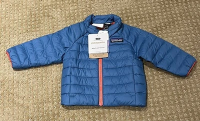 Chaqueta Suéter Patagonia Plumón Nueva con Etiquetas, Azul Ondulado, Talla Grande para Niños, 12 Foto 1 de 4