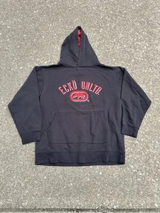 Y2K EKCO UNLTD schwarz rot Pullover Hoodie Größe L - Bild 1 von 4