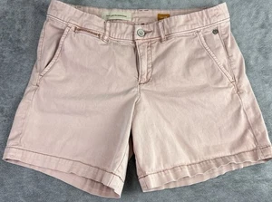 Pilcro & Letterpress Anthropologie Shorts 28 rosa Bindestrich mittelhoher Bund Canvas adrett - Bild 1 von 11