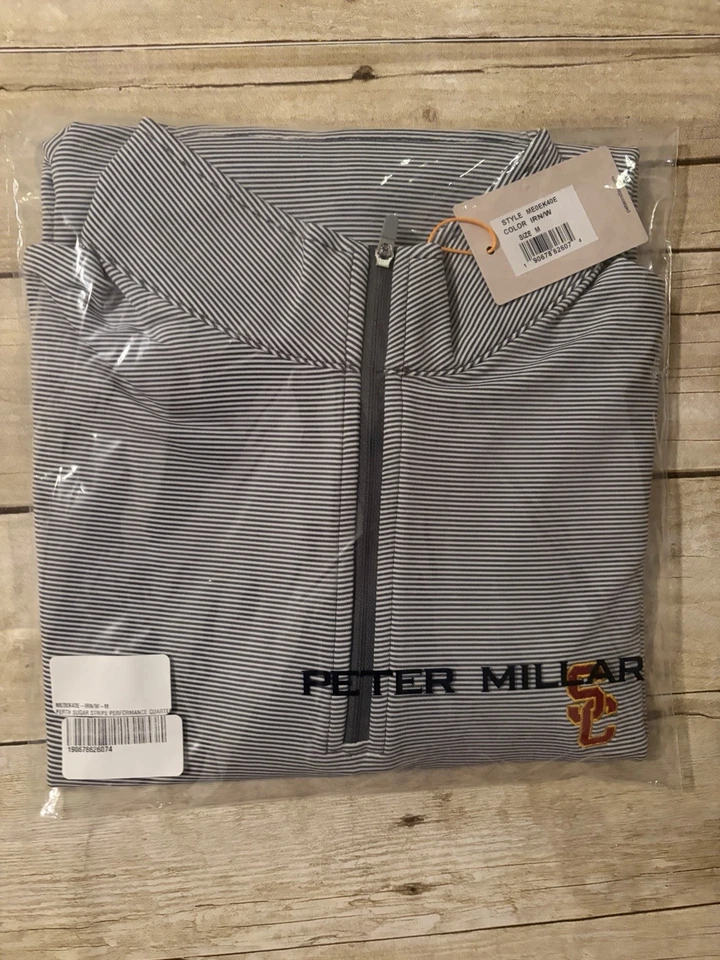 Peter Millar Perth USC Trojans 1/4th Zip Performance Pullover Medium, New - Image 1 of 4