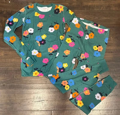 Girls Hanna Andersson Floral Two Piece Long Sleeve Pants Pajama Set L 14 160 EUC - Image 1 of 4