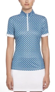 CALLAWAY APPAREL Women’s Geo Print Golf Polo Top Sz M - Picture 1 of 4