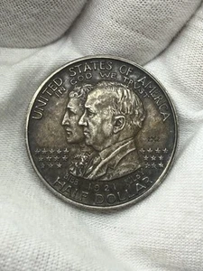 1921 Alabama 2x2 Commem Half Dollar AU/UNC Nice Eye Appeal Tough Variety J210 - Picture 1 of 6
