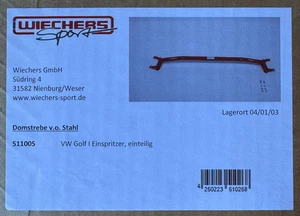 original Wiechers Domstrebe Stahl vorne für VW Golf MK1 GTI - 511005 - Picture 1 of 1