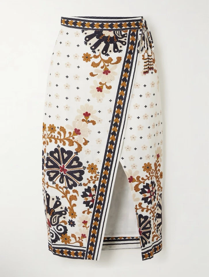 Falda envolvente tapiz floral Farm Rio lino mediana Foto 1 de 3