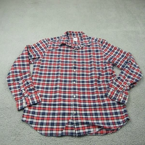GAP Herren Karo Flanell Button Down Hemd Rot Navy Weiß Dicke Baumwolle Langarm - Bild 1 von 9