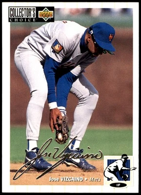 Jose Vizcaino 1994 Collector's Choice #532 Mets MLB READ FREE SHIP AutographDen - Image 1 of 2