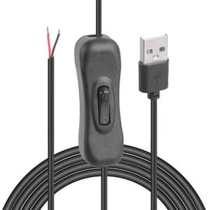 USB Male 2Pin Wire DIY Pigtail Cable 5V Black USB Power with 2Pin Wire Connector - Afbeelding 1 van 8