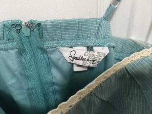 Vtg Y2K Pinstriped Strapless Cocktail Prom Dress Emb Flowers Sz 3 Speechless - Picture 1 of 4