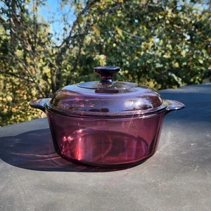 CorningWare Visions Cranberry 2,5 Quart Versa-Topf Pyrex Deckel Glasboden 1156 - Bild 1 von 13