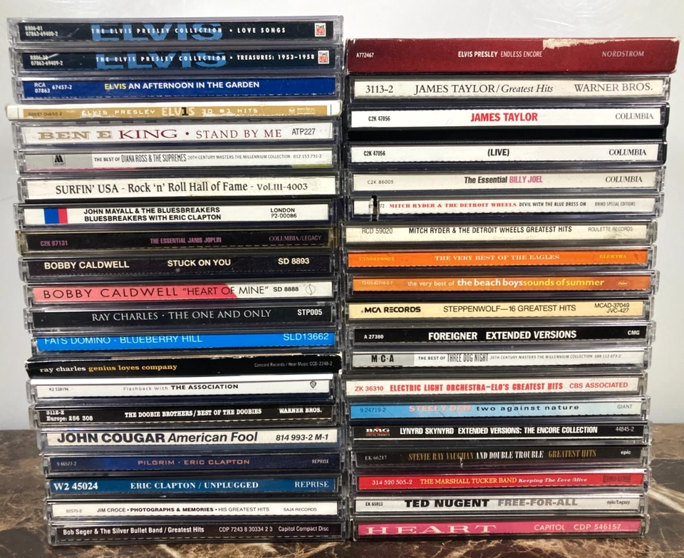 Классический рок-н-ролл R&B соул компакт-диск лот 39 Элвис Пресли Эрик Клэптон 60-х 70-х 80-х - Изображение 1 из 4