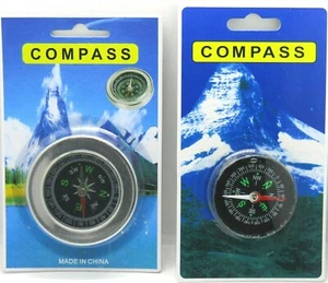Kompass schwarz oder silber rund Tasche Wandern Pfadfinder Wandern Survival Camping - Bild 1 von 9