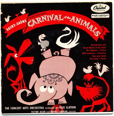 FELIX SLATKIN ORCHESTRA - CARNIVAL OF THE ANIMALS - FAP-I-8270 EP 45 Record VG++ Foto 1 de 4