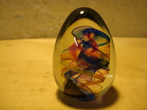 Beautiful Kerry Glass Ireland Blue,Red Spiral Art Glass Paperweight - Picture 1 of 7