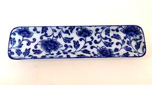 Vintage Trifles Japanese Sushi Plate Blue Floral Design 9" x 2" - Picture 1 of 6