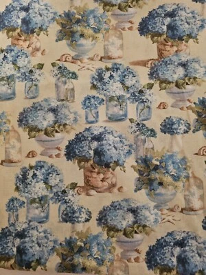 Tela Coastal Bliss 1,5 yardas estampados Wilmington hortensia y conchas Foto 1 de 4