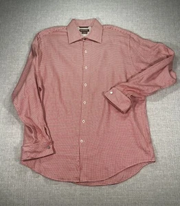 Michael Kors Hemd Erwachsene Medium Rot Weiß Knopfleiste Langarm Kragen Herren - Bild 1 von 10