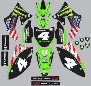 Graphic Kit for 2009-2011 Kawasaki KX450f KX 450f and 2000-2023 Kawasaki KX65 - Foto 1 di 2