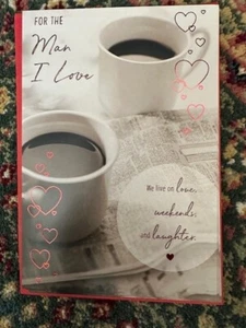 For The Man I Love, Partner Hallmark Happy Valentine’s Day Card TXC8 - Picture 1 of 2