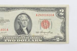 Crisp 1953 Red Seal $2 United States Note - Better Grade *979