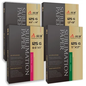 Partia 110-1100 arkuszy luzem 125g A-SUB Papier do sublimacji 8,5x11 8,5x14 11x17 13x19 - Zdjęcie 1 z 14