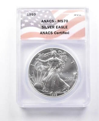 American Silver Eagle MS70 1999 ANACS *6836 Foto 1 de 3