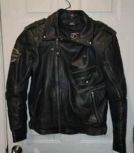 2007 FIELDSHEER Classsic Black Leather Armor/vented Biker Jacket Mens Size 42 - Picture 1 of 10