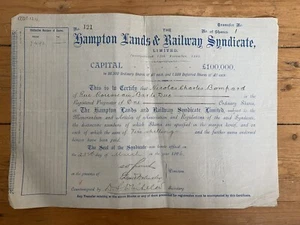 HAMPTON LANDS & RAILWAY SYNDICATE (AUSTRALIE) 1896 (M) - Picture 1 of 1