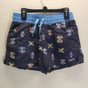 Patagonia Worn Wear Girls XL Costa Rica Baggies Shorts Blue Aztec - Picture 1 of 5