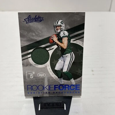 Christian Hackenberg Rookie Patch Card, #7 2016 Panini Absolute Patch NY Jets - Image 1 of 4