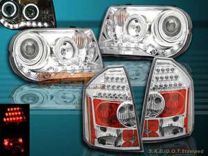 05-07 FAROS PROYECTOR CHRYSLER 300C/SRT-8 CROMO CCFL HALO + LUCES TRASERAS LED - Imagen 1 de 4