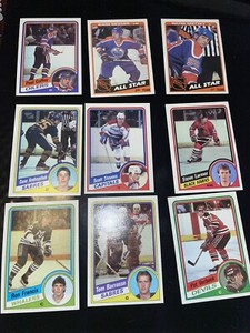 84-85 TOPPS 9 Card lot Andreychuk RC, Verbeek RC, Coffey, Messier AS,Barrasso RC