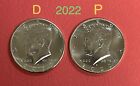 Set Of 2 Coins 2022 P&D 50 Cents Kennedy Half Dollar Uncirculated ( #C356)