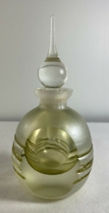 Art Glass Frosted Perfume Bottle with Stopper Pearl Lustre Finish