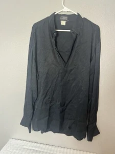 Men's VERSACE Black Vintage Silk Blend Dress Shirt Pre-Owned Italy 50 - Picture 1 of 13