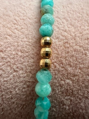 Armband aus Amazonite und Gold Beads - Bild 1 von 4