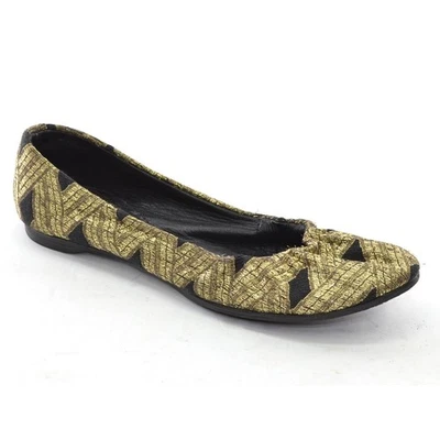 Damas Maloles Paris Ballet Pisos 37/6.5 Dorado Negro Tela Zapatos Sin Cordones España Foto 1 de 4