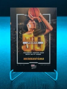 2024 Topps Now Basketball Victor Wembanyama Youngest Center Ever with 50 Points - Picture 1 of 2