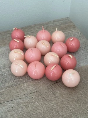 "Lote de 16 velas de bola rosa de 2"" bonitas velas de Alemania Occidental" Foto 1 de 4