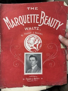 1912 Frank Berry 11x14 Marquette (Michigan) Beauty Waltz sheet music - Picture 1 of 2