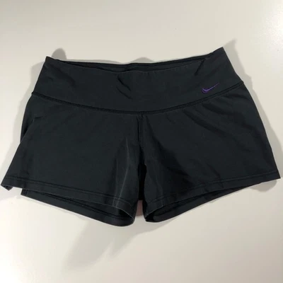 Nike Dri-FIT Womens Running Shorts Womens Size M  Black Purple - Image 1 of 4