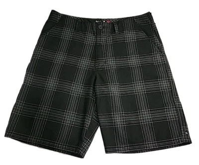 Pantalones Cortos Quiksilver Para Hombre 34 Bordados Tiro Alto Bolsillos Cortados Chinos Negros  Foto 1 de 4