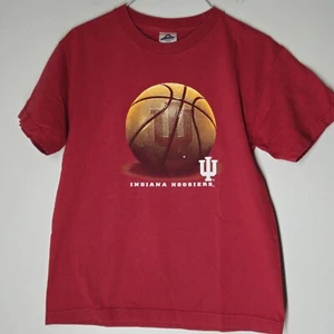 Vintage Indiana IU University Hoosiers Basketball T-Shirt Youth Large College - Picture 1 of 6