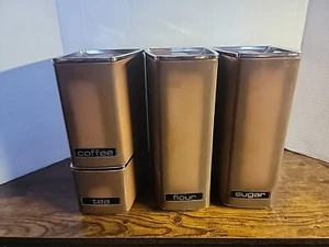 1970's Lincoln Beautyware Classic Brown Canisters 4 Pc Set - Picture 1 of 8