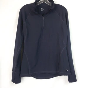 Gap Fit Womens Large 1/4 Zip Pullover Sculpt Fitted Active Top Navy True Indigo - Picture 1 of 7