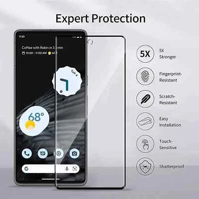2 Pack For Google Pixel 7 Pro Tempered Glass Screen Protector Full Cover